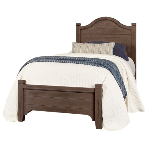 Transitional Twin Bed with Arched Headboard