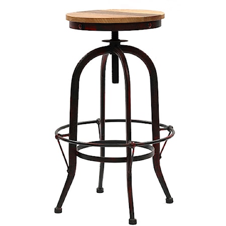 Industrial Adjustable Swivel Stool with Metal Footrest