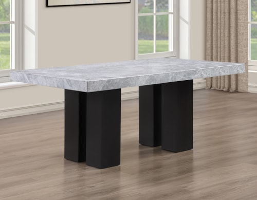 Contemporary 70" Rectangular Marble-Top Dining Table