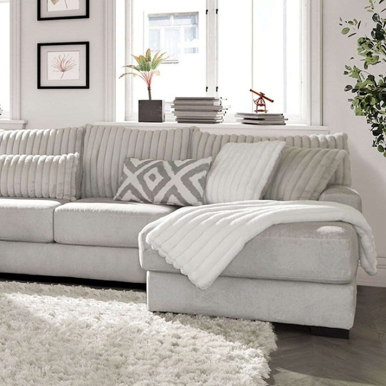 Furniture of America HERMISTON 3-Piece Sectional Sofa