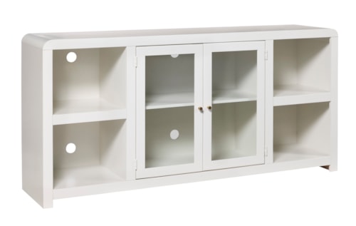 Contemporary 6-Shelft 71" Console with 2-Doors and Wire Management Holes