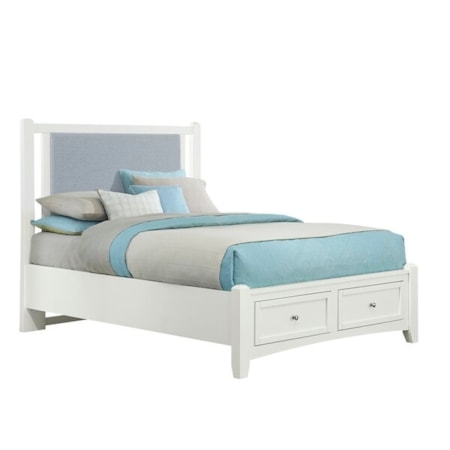 5-Piece Blue Upholstered Full Bedroom Set