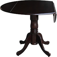 Transitional Round Dining Table with Drop Leaves