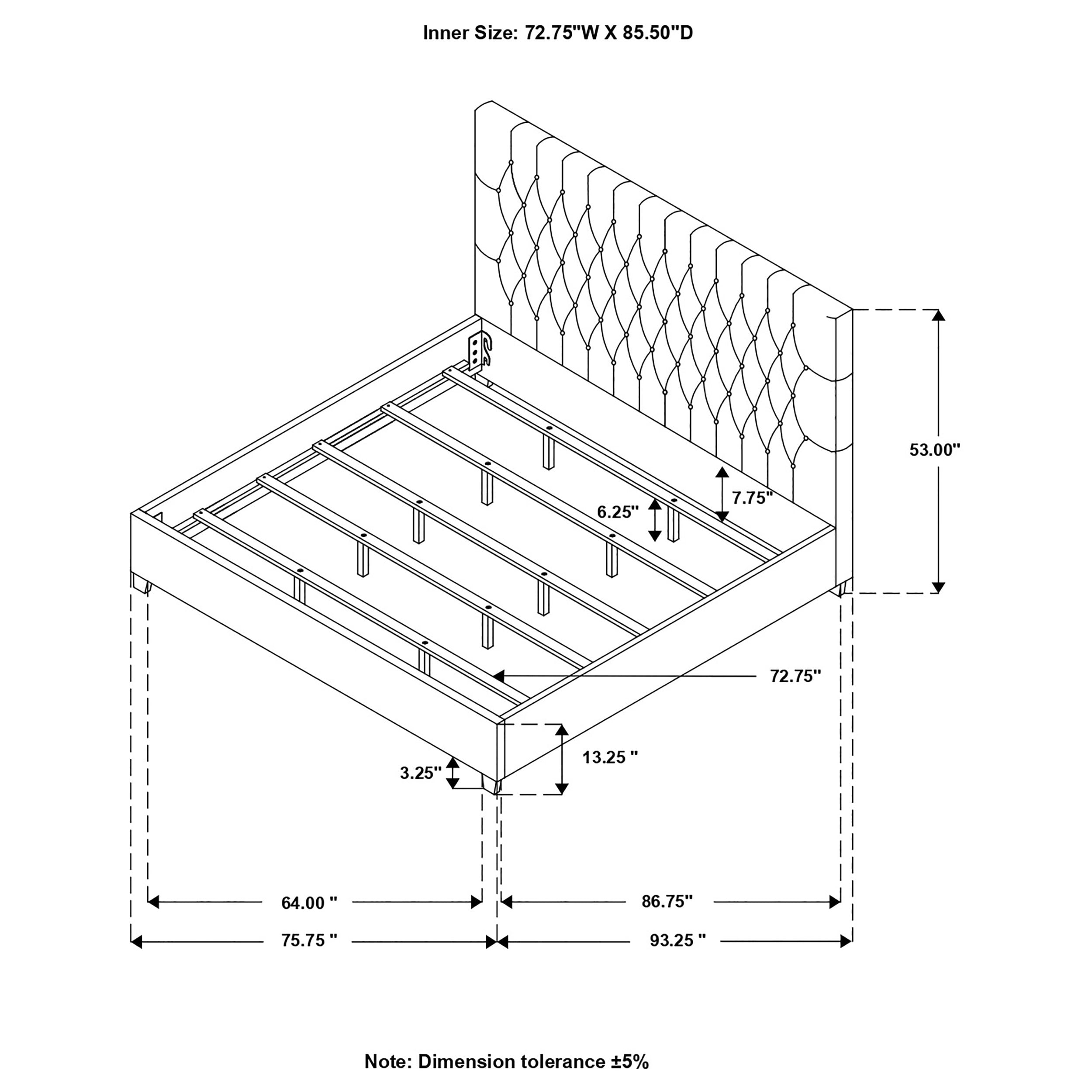Chloe Cal King Panel Bed Oatmeal