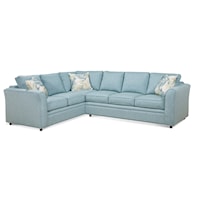 Transitional 2-Piece Corner Sectional with Flared Arms