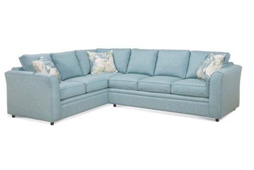 Transitional 2-Piece Corner Sectional with Flared Arms