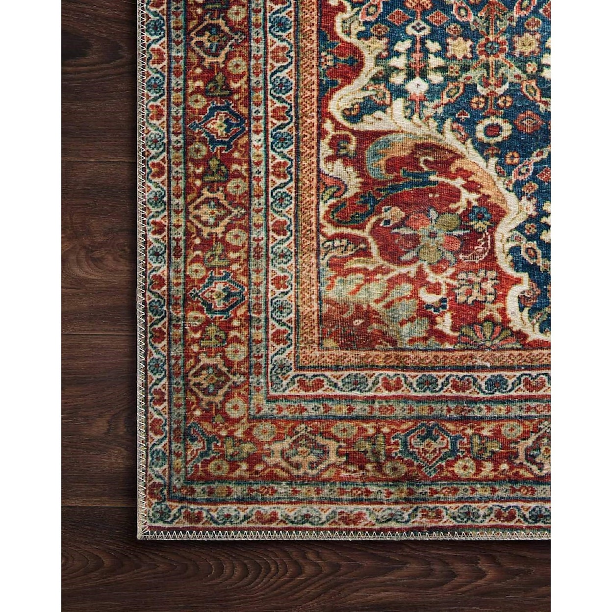 Loloi Rugs Layla 7' 6" x 9' 6" Cobalt Blue/Spice Rug