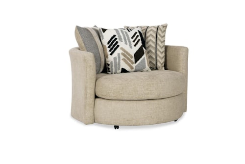 Transitional Swivel Chair with Casters