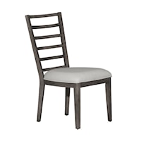 Contemporary Ladder Back Side Chair with Upholstered Seat