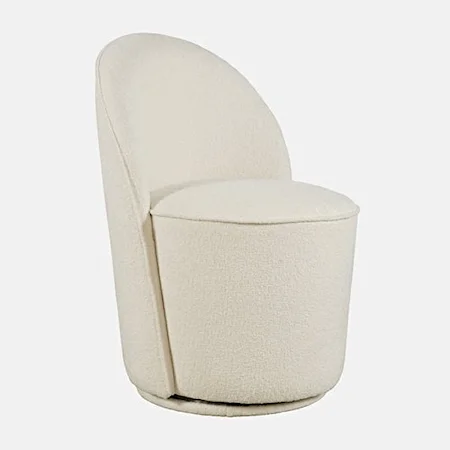 Landon Contemporary Upholstered Swivel Chair - Natural