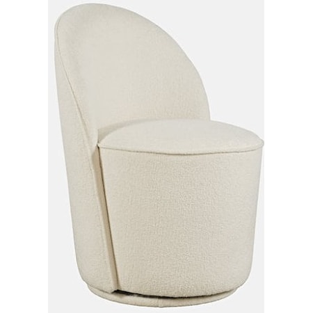 Landon Contemporary Upholstered Swivel Chair - Natural