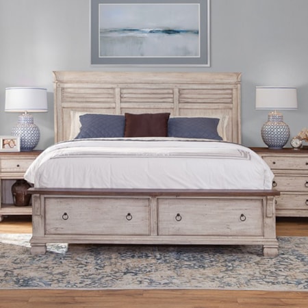 Queen Panel Storage Bed