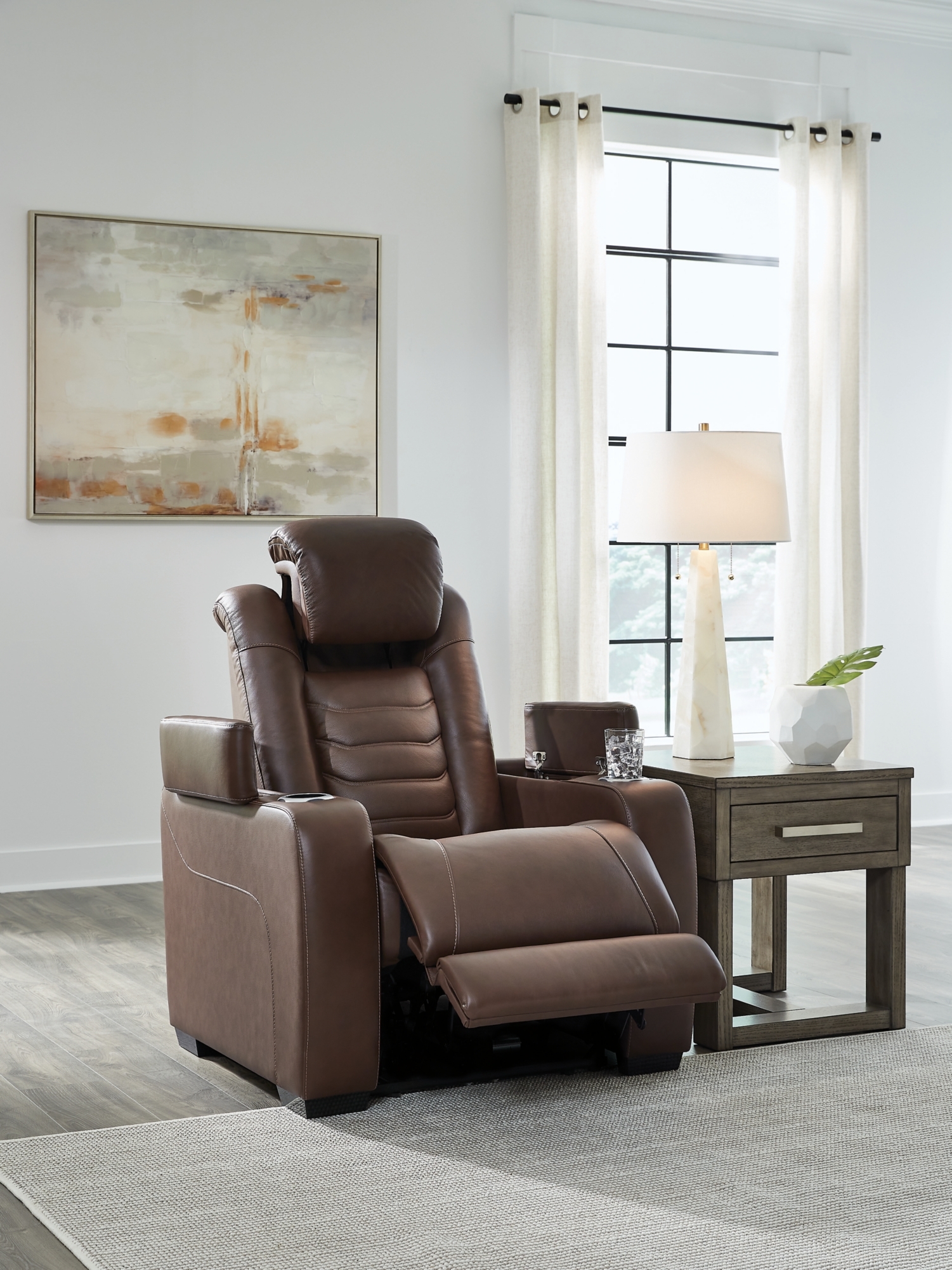Signature Design by Ashley High Impact Pwr Recliner/Adj Headrest