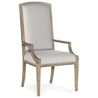 Traditional Dining Arm Chair with Nail-Head Trim
