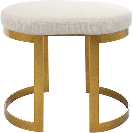 Contemporary Infinity Gold Accent Stool