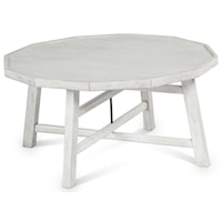 Farmhouse Round Cocktail Table with Tray Top