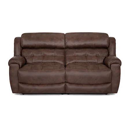 Casual Double Reclining Two-Seat Sofa with Pillow Arms