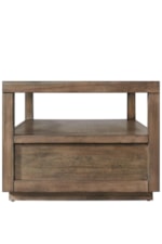 Riverside Furniture Denali Modern Rustic Side Table with Electric/USB Outlet