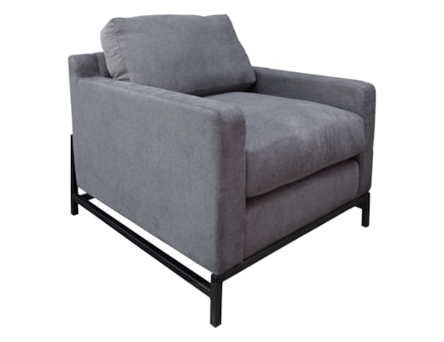 Transitional Armchair with Iron Base
