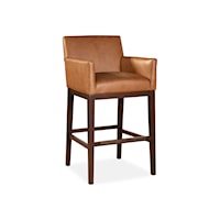 Contemporary Bar Stool with Track Arms