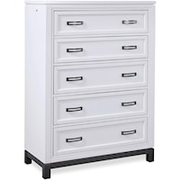 Transitional 5-Drawer Bedroom Chest with Pullout Valet Rods