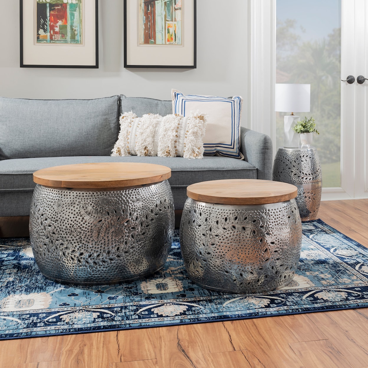 Powell Kyomi Drum Coffee Table