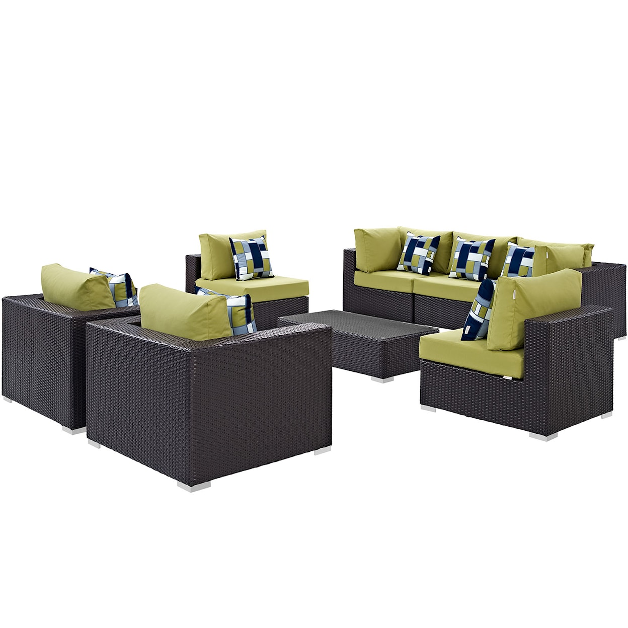 Modway Convene Outdoor 8 Piece Sectional Set