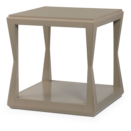 Transitional Decoeur Chairside Table with Open Shelf