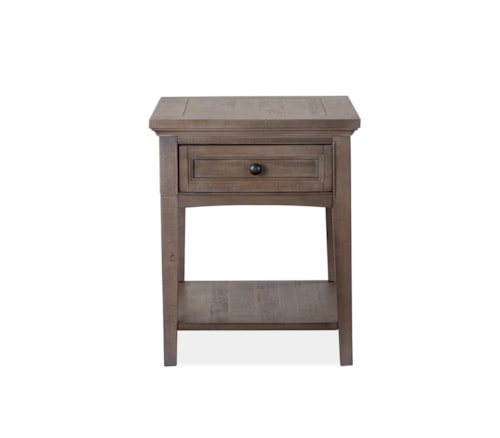 Transitional Rectangular End Table with Drawer