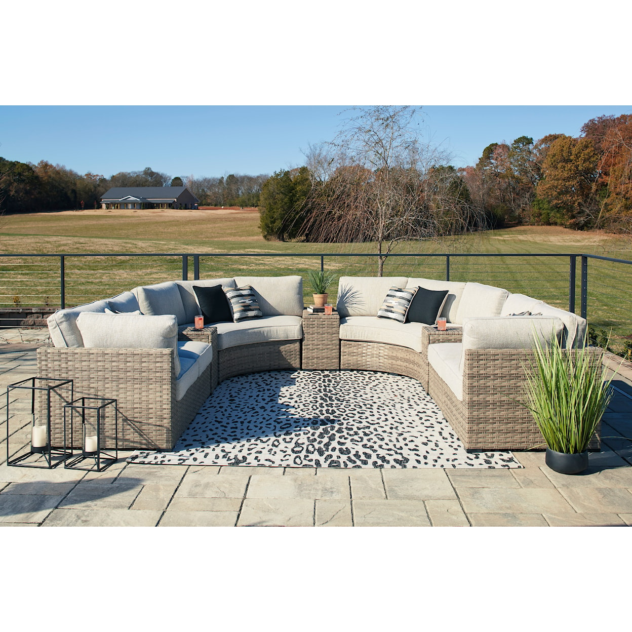 Signature Design by Ashley Calworth 9-Piece Outdoor Sectional