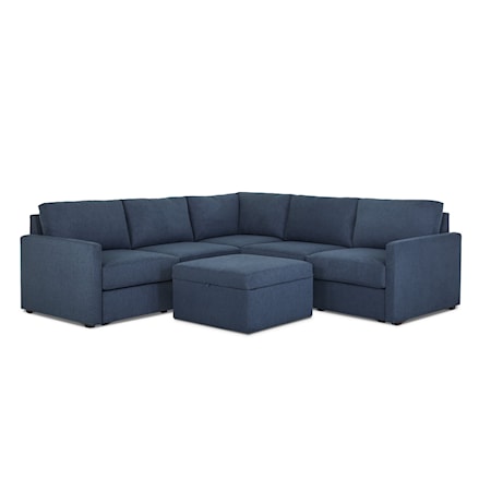 5-Piece Sectional Sofa with Storage Ottoman