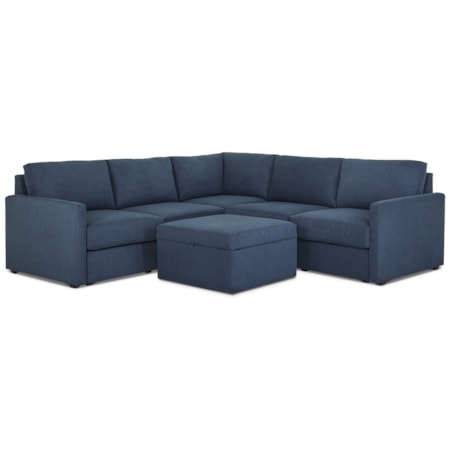 5-Piece Sectional Sofa with Storage Ottoman