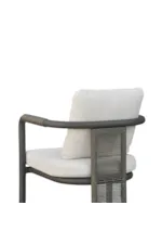Armen Living Dorado Modern Coastal Outdoor Cushioned Dining Arm Chair with Rope Accent