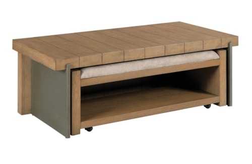 Transitional Coffee Table with Hidden Bench