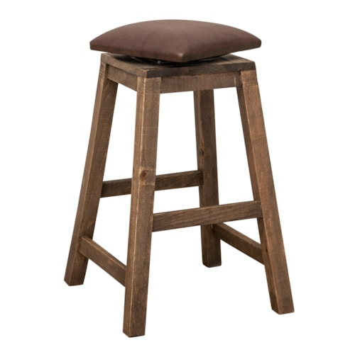 Rustic Barstool with Swivel Seat