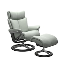 Medium Reclining Chair and Ottoman with Signature Base