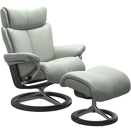 Large Reclining Chair and Ottoman with Signature Base