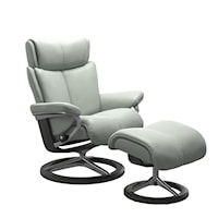 Large Reclining Chair and Ottoman with Signature Base