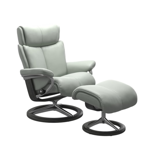 Medium Reclining Chair and Ottoman with Signature Base