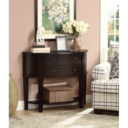 Diane 2-drawer Demilune Console Table