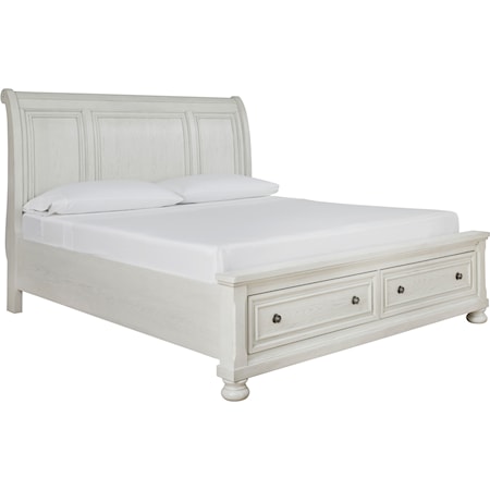 California King Sleigh Bed with Storage