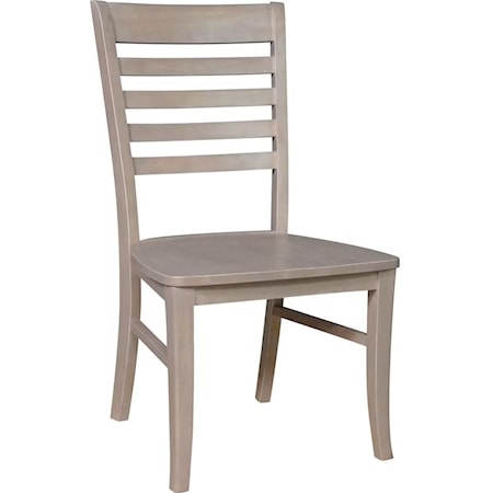 Roma Farmhouse Dining Side Chair with Ladder Back - Taupe Gray