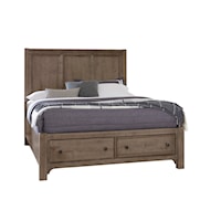Traditional Farmhouse Queen Panel Storage Bed