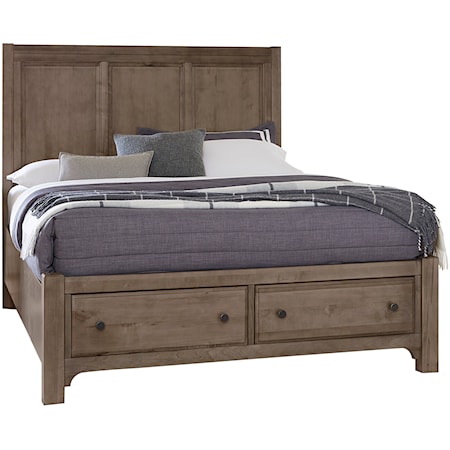 Traditional Farmhouse King Panel Storage Bed 