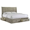 Elements International Sully SULLY DRIFTWOOD GREY QUEEN STORAGE | BED