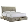 Elements International Sully SULLY DRIFTWOOD GREY KING STORAGE | BED