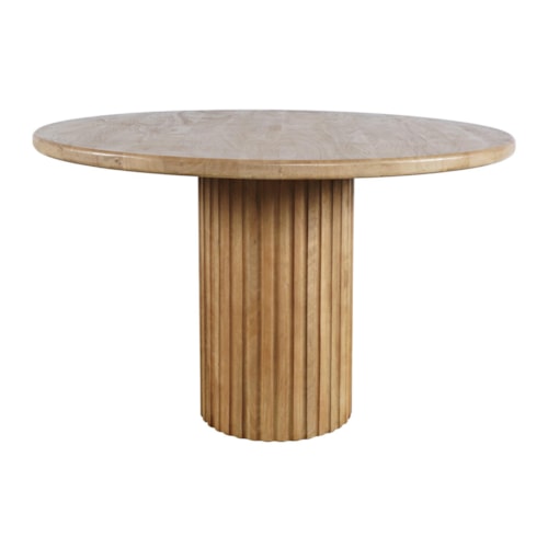 Contemporary Round Dining Table with Pedestal Base