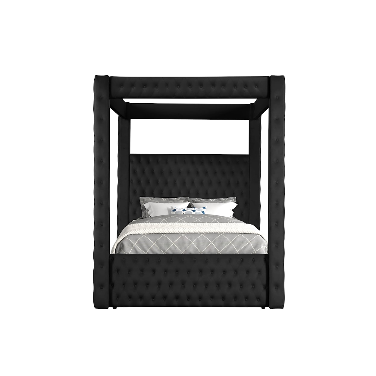 Crown Mark ANNABELLE King Canopy Bed - Black
