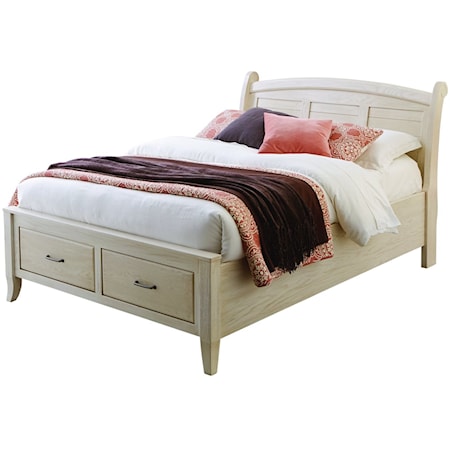 Queen Arched Footboard Storage Bed