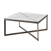 Abstraction Cocktail Table with Inset White Marble Top
